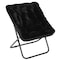 Flash Furniture Archer 28-in Oversized Faux Fur Folding Saucer Chair w/Folding Ottoman, Black Faux Fur/Black Frame FV-FSC-027-FR-BK-BK-GG - alternate 2